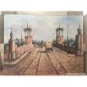 OLEO SOBRE LIENZO. PUENTE SAN JOSE. VALENCIA. FIRMADO A. CRESPO.