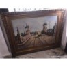 OLEO SOBRE LIENZO. PUENTE SAN JOSE. VALENCIA. FIRMADO A. CRESPO.