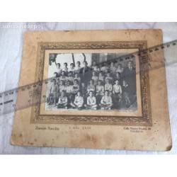 VALENCIA. ESCUELA ALUMNOS CON PROFESOR. FOTOGRAFO RAMON SANCHIZ. AÑO 1932.