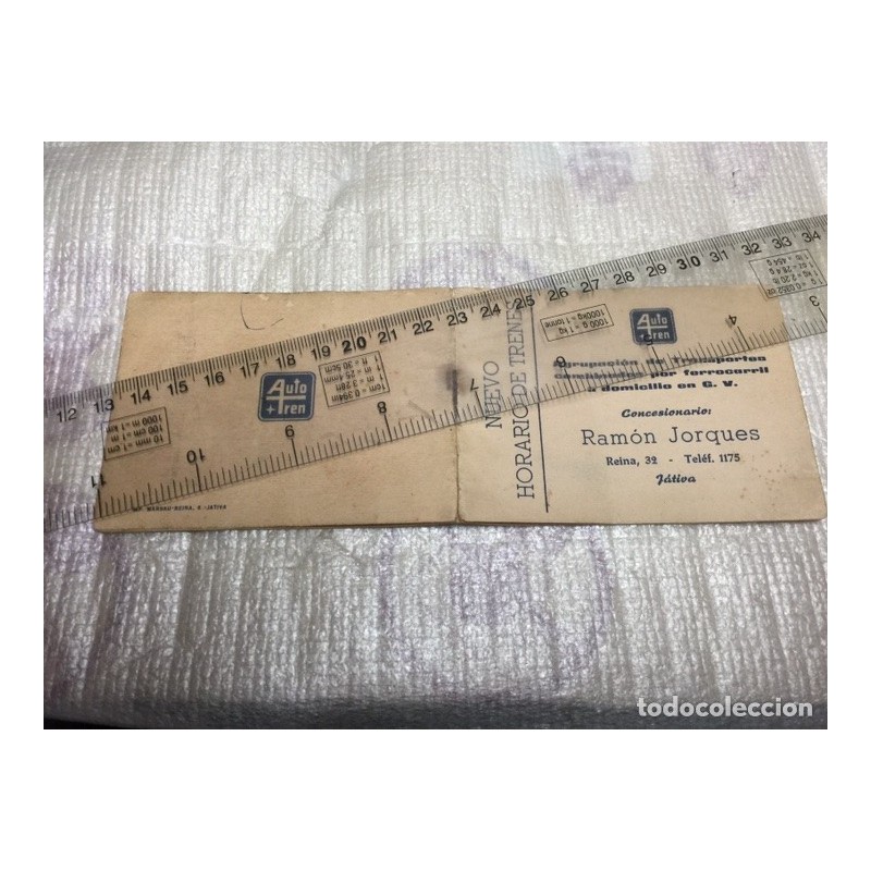 FERROCARRILES.TRAYECTOS Y HORARIOS DE TRENES SIN HABERSE FUNDADO AUN RENFE.IMPRESO EN JATIVA.