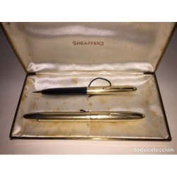 SHEAFFER'S- CONJUNTO PLUMA Y PORTAMINAS ORO 14 K- EN ESTUCHE ORIGINAL-U. S. A.