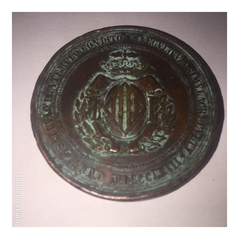 VIRGEN DE LOS DESAMPARADOS. 2º CENTENARIO. AYUNTAMIENTO DE VALENCIA. AÑO 1867. MEDALLA COBRE.