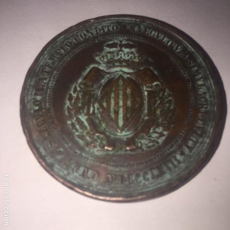 VIRGEN DE LOS DESAMPARADOS. 2º CENTENARIO. AYUNTAMIENTO DE VALENCIA. AÑO 1867. MEDALLA COBRE.