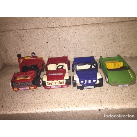 PLAYMOBIL. GEOBRA. 4 COCHES. AÑOS 80.