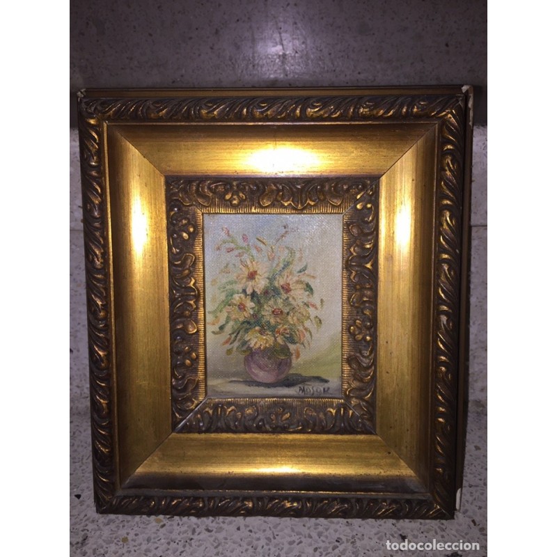 OLEO SOBRE LIENZO. FLORERO. FIRMADO MASAR.