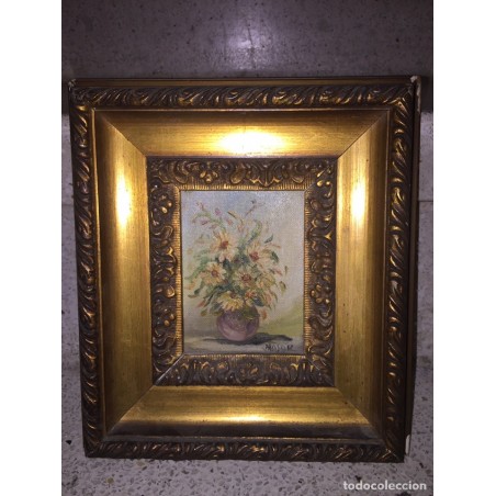 OLEO SOBRE LIENZO. FLORERO. FIRMADO MASAR.