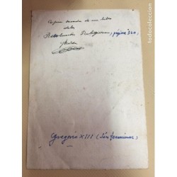 PLUMILLA GREGORIO XIII SACADA DEL LIBRO REVOLUCIÓN RELIGIOSA. FIRMADO J. BELDA.JUAN BELDA Y MORALES.