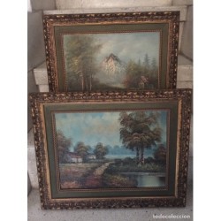 HEINRICH KNAUF (1901-1976). 2 OLEOS SOBRE LIENZO. PAISAJES. FIRMADO H. KANAUF.