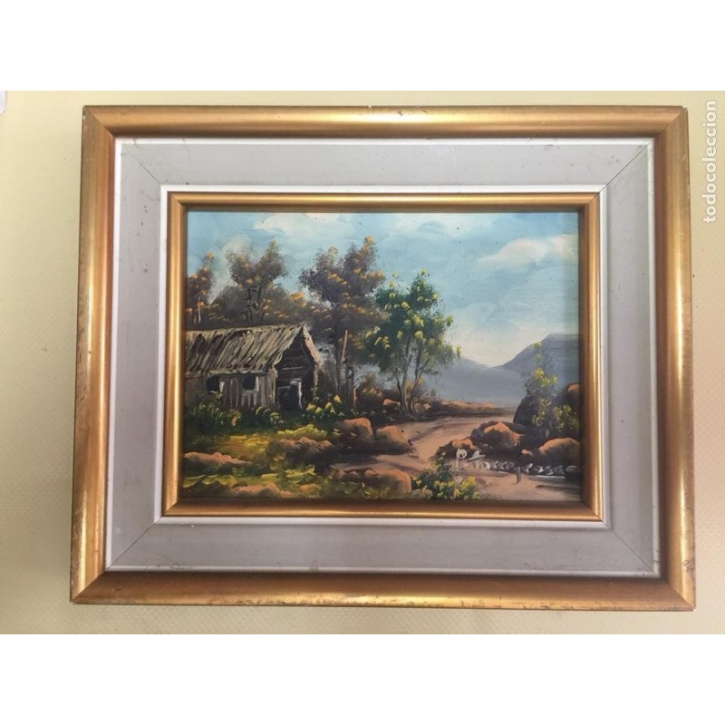 PASCUAL TORREGOSA. OLEO SOBRE TABLA PAISAJE. ESCUELA ESPAÑOLA.FIRMADO P. TORREGOSA