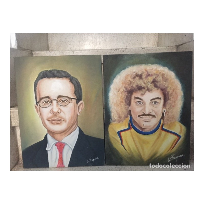 7 Retratos de personajes. Oleo sobre lienzo - V. Segera.