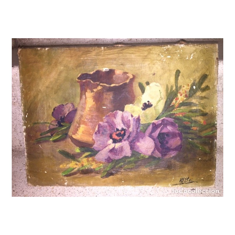 OLEO SOBRE TELA. BODEGON. FIRMADO.