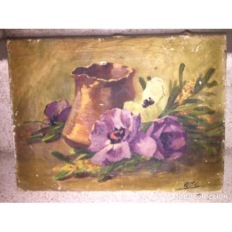OLEO SOBRE TELA. BODEGON. FIRMADO.