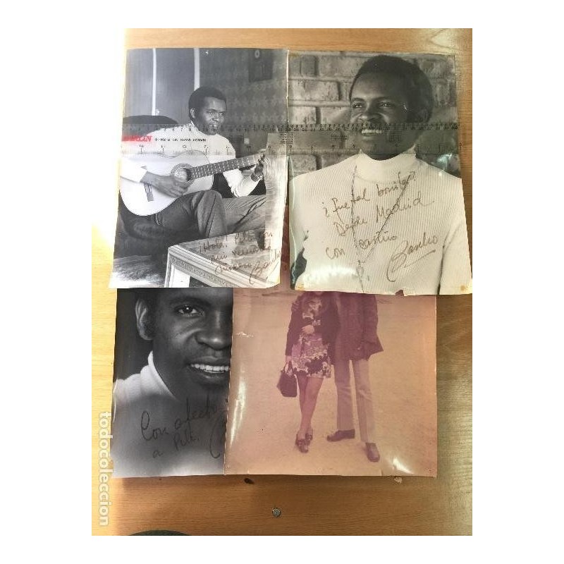 BASILIO CANTANTE. 4 FOTOGRAFIAS ORIGINALES DEDICADAS Y FIRMADAS.