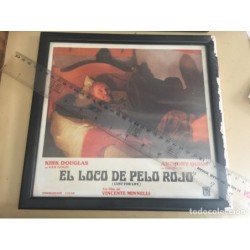 CARTELERA DE CINE ORIGINAL. ENMARCADA. EL LOCO DE PELO ROJO. LUST FOR LIFE.KIRK DOUGLAS.CINEMASCOPE.