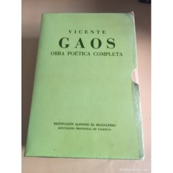 VICENTE GAOS. OBRA POETICA COMPLETA. Año 1982