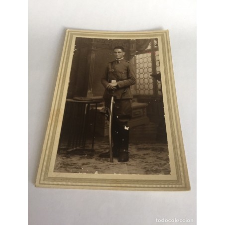 SOLDADO ESPAÑOL. FOTO TARJETA CARTON.