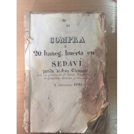LEGAJO NOTARIAL-SEDAVI -TORRENTE-VALENCIA.AÑOS 1800.