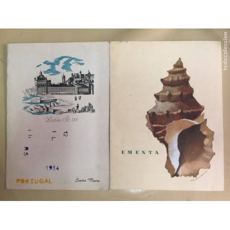 BUQUE SANTA MARIA. CARISMATICO BUQUE. 2 CARTAS RESTAURANTE. AÑO 1967.