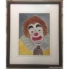 PAYASO-CUADRO AL OLEO SOBRE TABLA-ANTIGUO. FIRMADO.