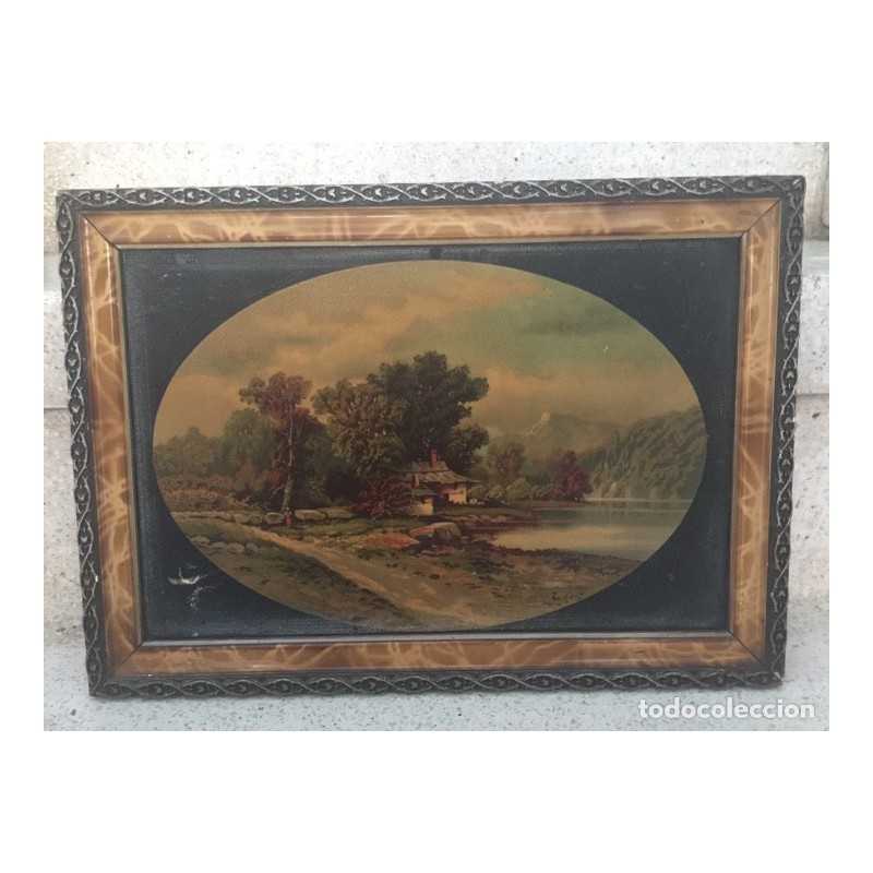 PINTURA PAISAJE SOBRE CHAPA.