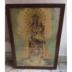 VIRGEN DE LOS DESAMPARADOS. CORONACIÓN PONTIFICA. CROMOLITOGRAFIA.RECUERDO. ENMARCADO.