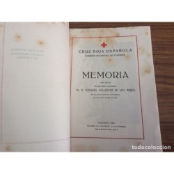 CRUZ ROJA ESPAÑOLA. VALENCIA. MEMORIA. COMISIÓN PROVINCIAL DE VALENCIA. AÑO 1920