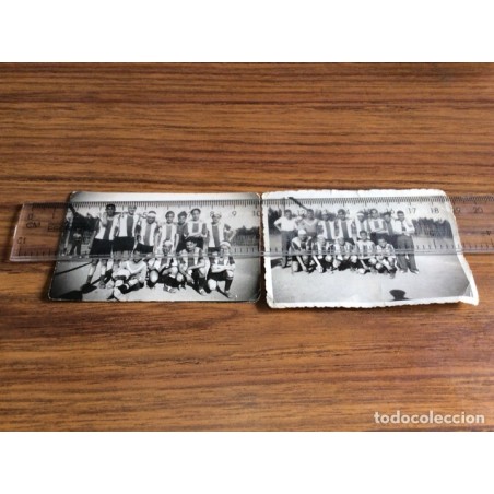 SEGORBE. EQUIPO DE FÚTBOL. 2 FOTOGRAFÍAS ANTIGUAS ORIGINALES. EL DESASTRE.