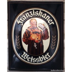 FRANZISKANER WEISSBIER-CARTEL CHAPA LITOGRAFIADO ORIGINAL. MADE IN GERMANY.