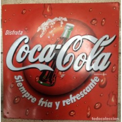 COCA-COLA. CARTEL CHAPA LITOGRAFÍADA.EN RELIEVE.