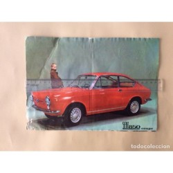 SEAT 850 COUPE-FOLLETO PUBLICIDAD APAISADO DESPLEGABLE. AÑO 1968.