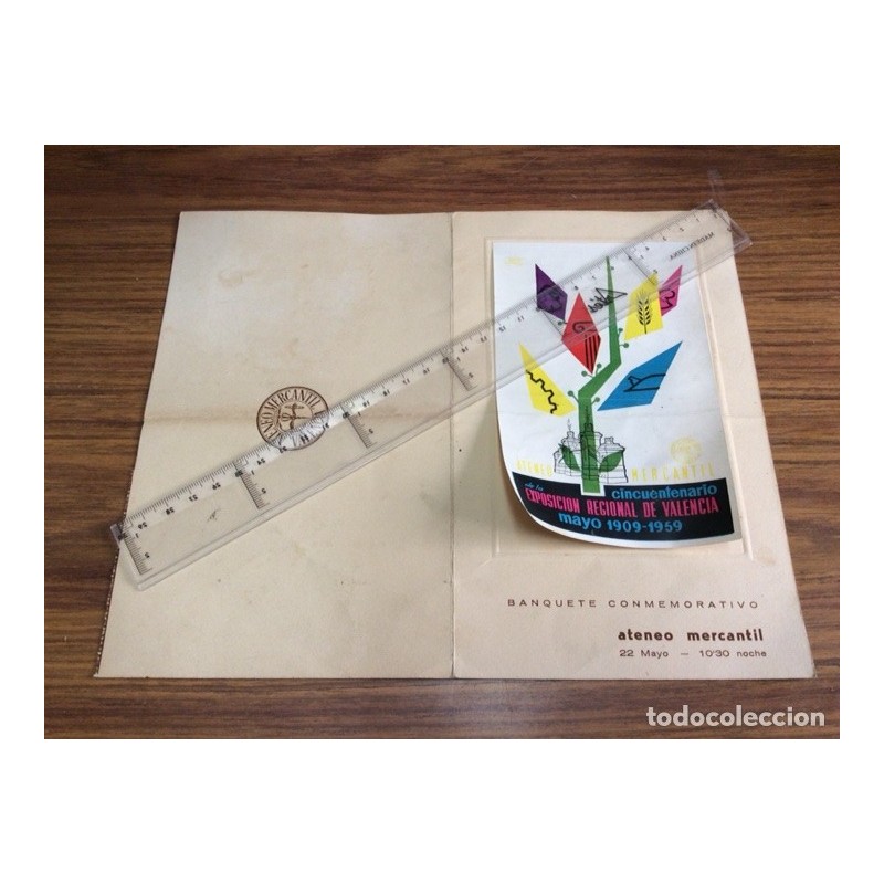 EXPOSICIÓN REGIONAL VALENCIA.BANQUETE CONMEMORATIVO.MINUTA FIRMADA POR AUTORIDADES Y PERSONAJES.1959