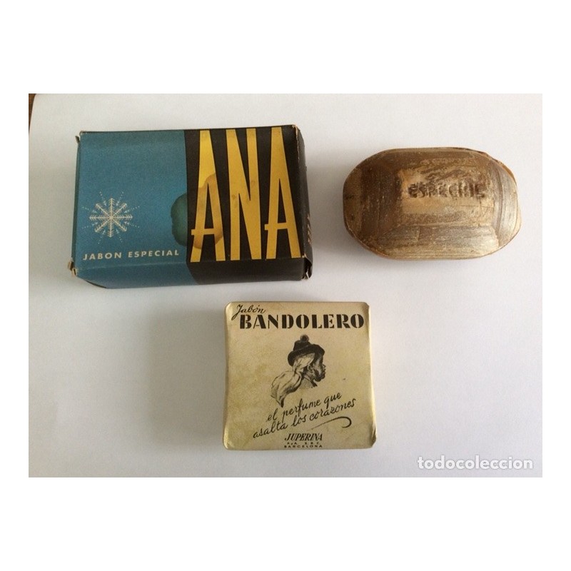BANDOLERO-ANA. 2 PASTILLAS DE JABÓN ANTIGUAS.COLECCION.