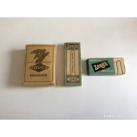 RIZADORES DE PELO Y ORQUILLAS PARA CABELLO EN ANTIGUAS CAJITAS. DAUCA -ZENITH.