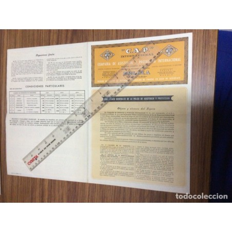 C.A.P. INTERNACIONAL.COMPAÑIA DE ASISTENCIA Y PROTECCIÓN. PÓLIZA PROPIETARIO. AÑO 1973