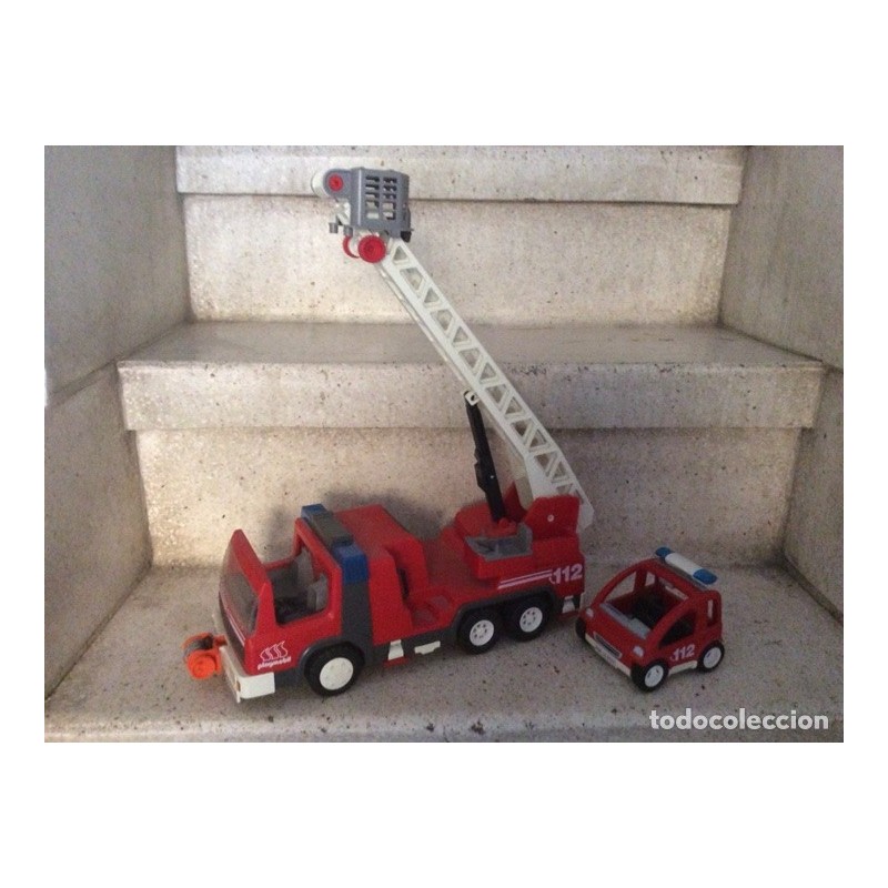 PLAYMOBIL BOMBEROS 112- CAMIÓN AÑO 1996 REF. 3182- COCHE AÑO 1999 REF.3177