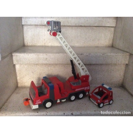 PLAYMOBIL BOMBEROS 112- CAMIÓN AÑO 1996 REF. 3182- COCHE AÑO 1999 REF.3177