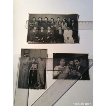 RADIO NACIONAL DE ESPAÑA-EMISORA DE VALENCIA-3 FOTOS ORIGINALES LOCUTORES FAMOSOS DE RADIO.AÑOS 50.