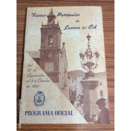 LUCENA DEL CID.PROGRAMA OFICIAL DE FIESTAS.AÑO 1950.