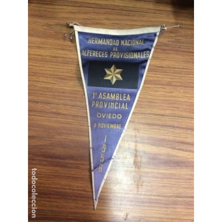 OVIEDO-ALFÉRECES PROVISIONALES.HERMANDAD NACIONAL.BANDERIN.ASAMBLEA 1958.
